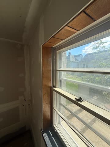 After: the basement's finished walls and ceiling.