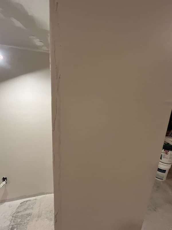 During: exposed ceiling joists in the basement before drywall.