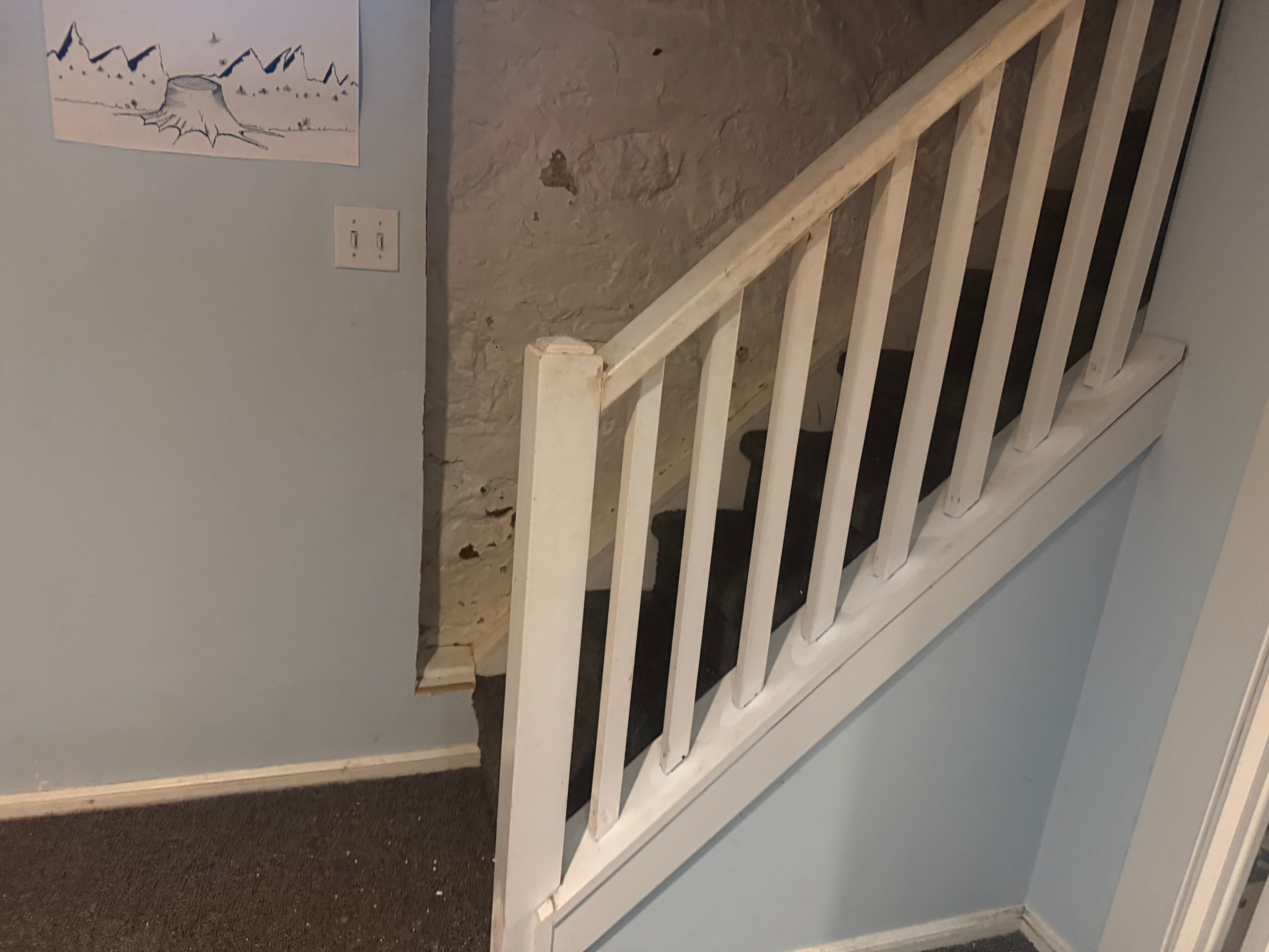Basement Banister Removal & Reinstallation